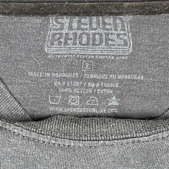 Steven Rhodes Mens Large My First Knife‎ Fight Black Graphic T-Shirt Funny Boys - Picture 4 of 4